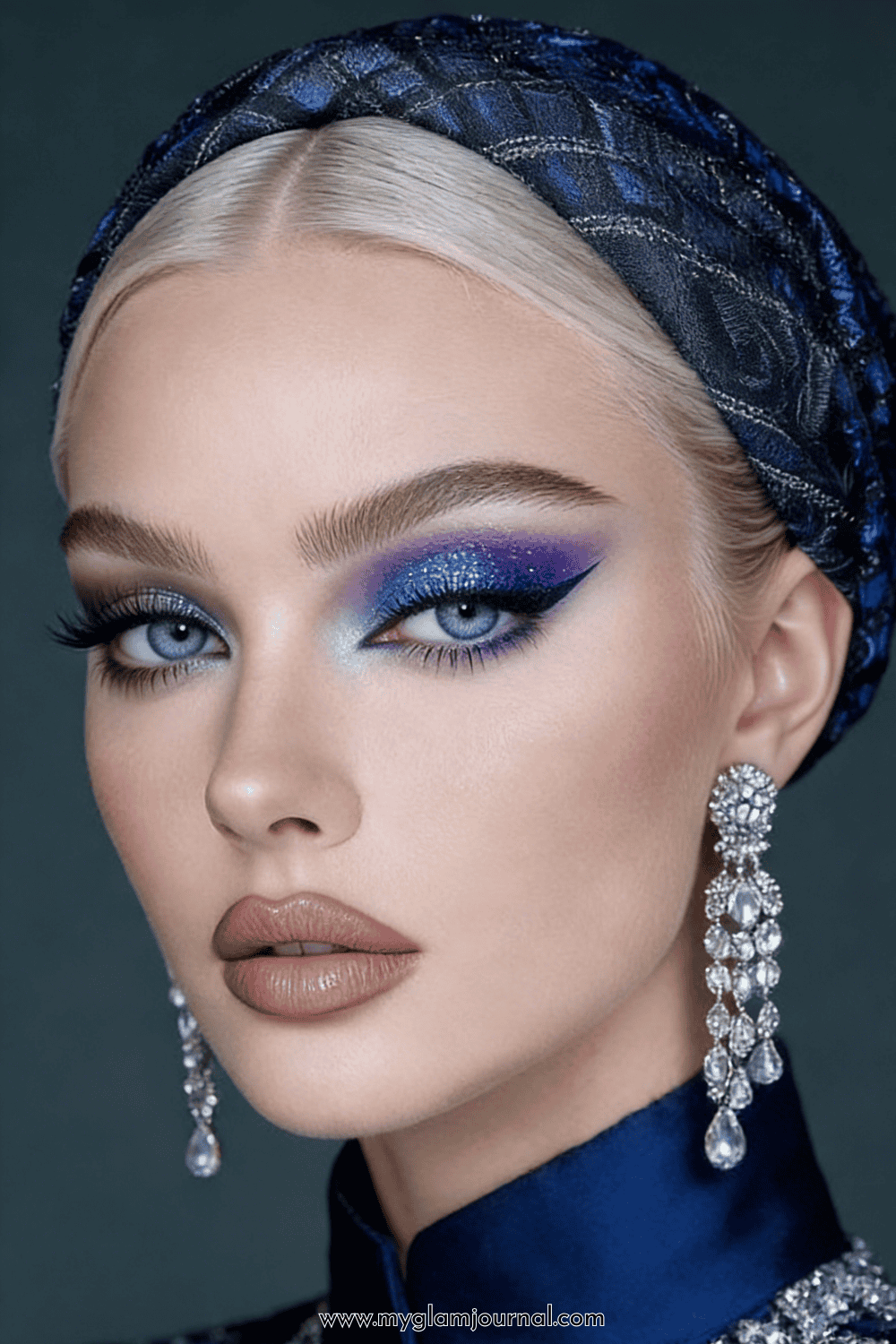  cool-tone evening makeup, luxurious gala makeup, long-wearing matte base, cream shimmer eyeshadow tutorial
