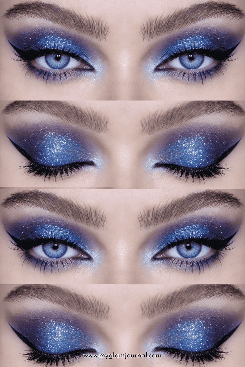 purple-blue starburst eyeshadow look