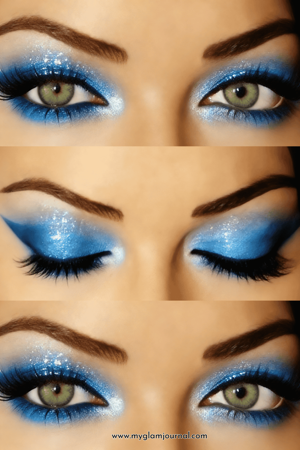 cool blue warm brown makeup