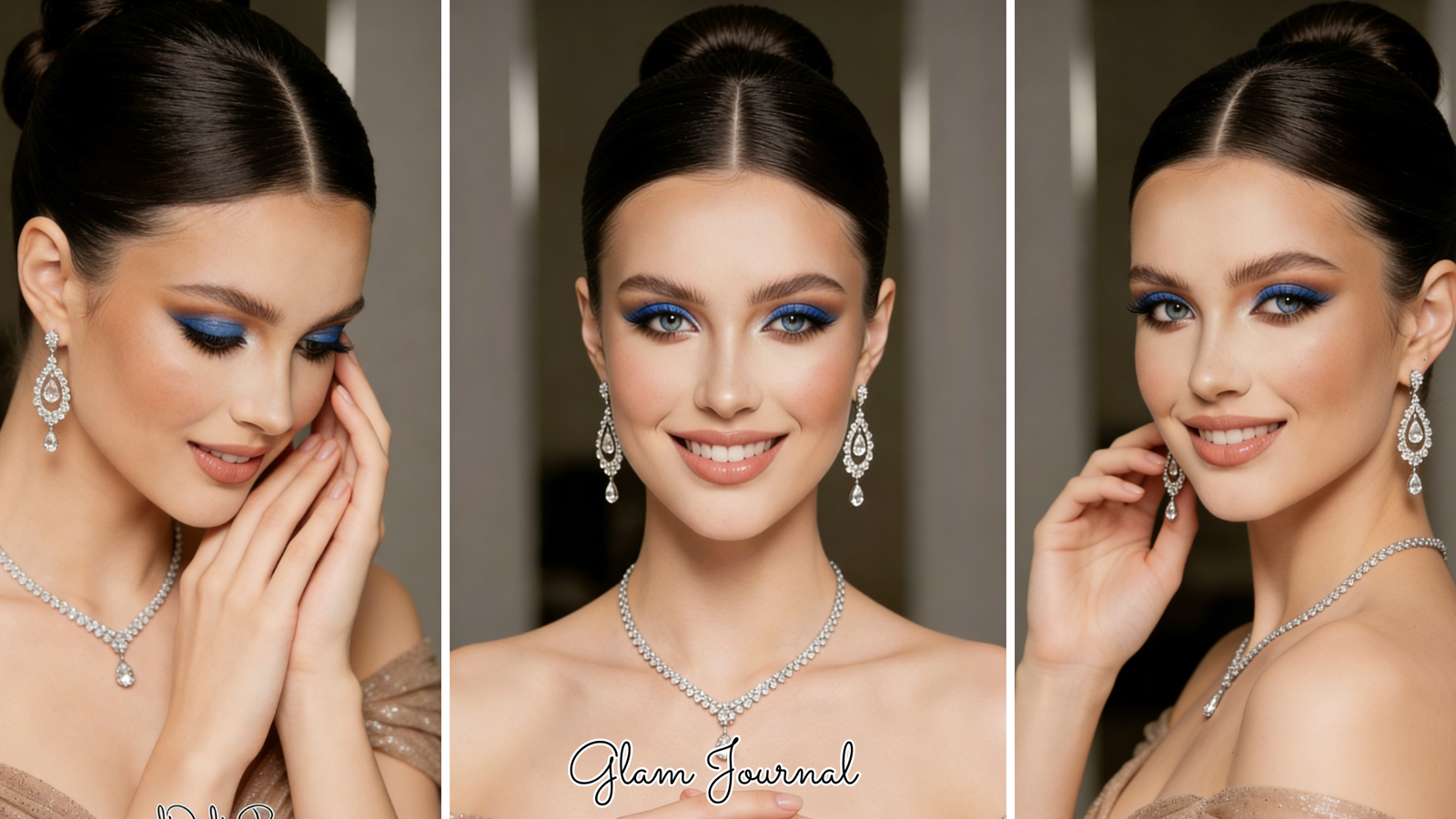 gilded blue eye makeup