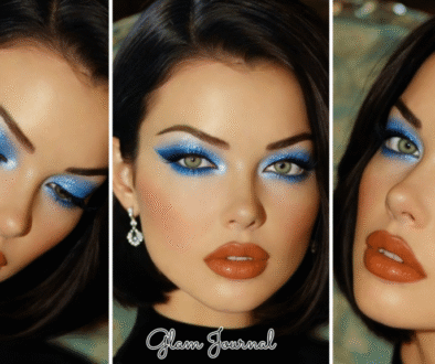 icy blue glitter contrast makeup