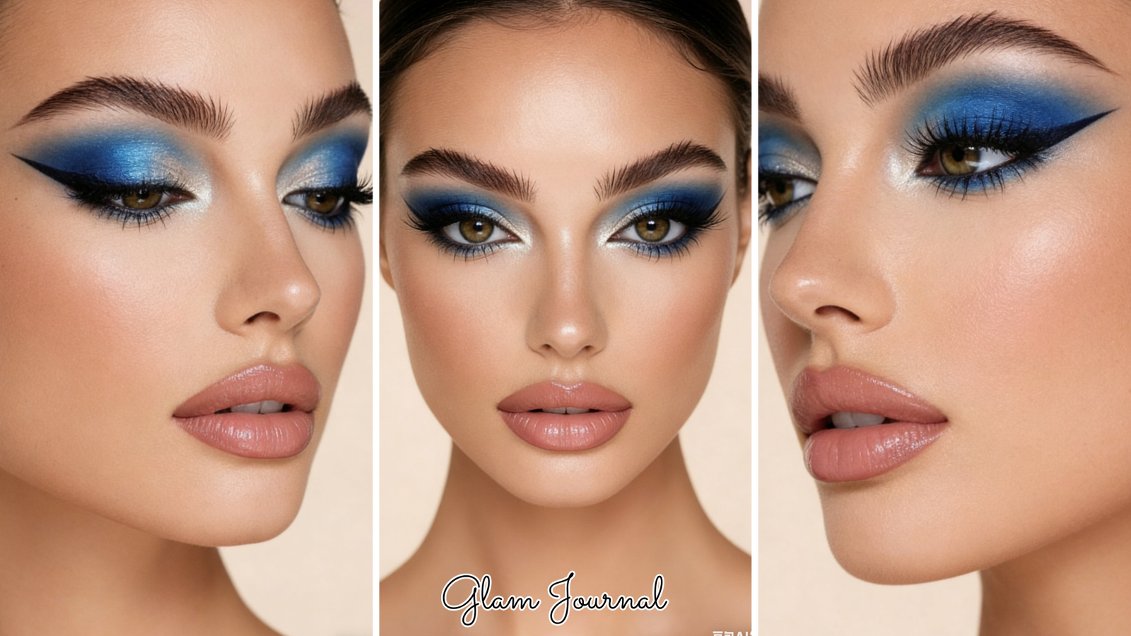 icy blue silver shimmer gradient eyeshadow look