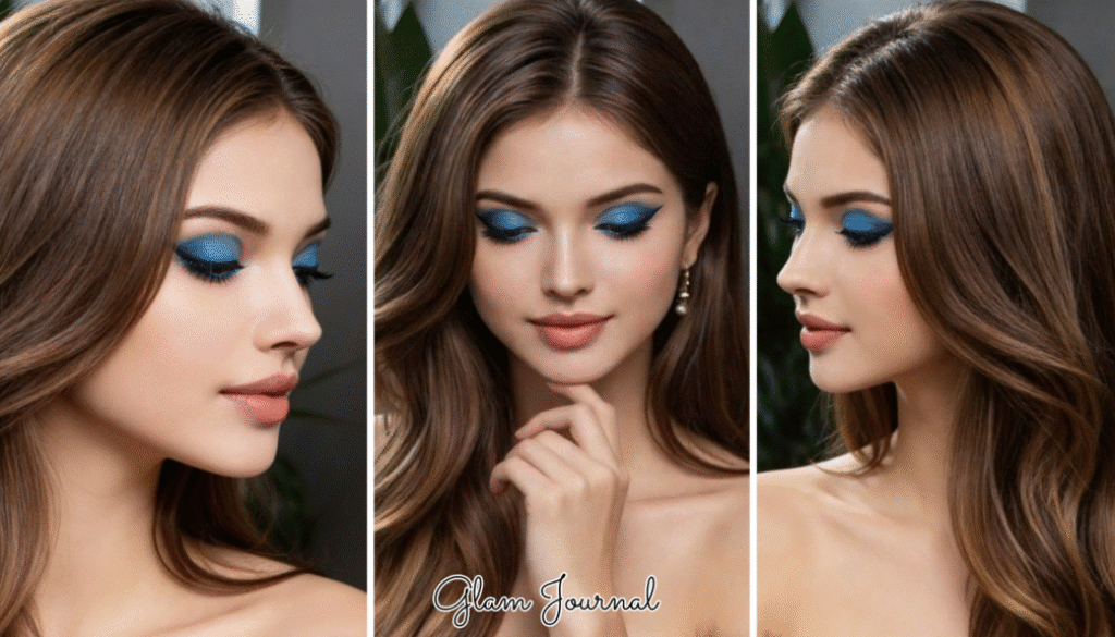 icy blue cat eye makeup