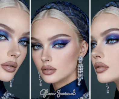 purple-blue starburst eyeshadow look