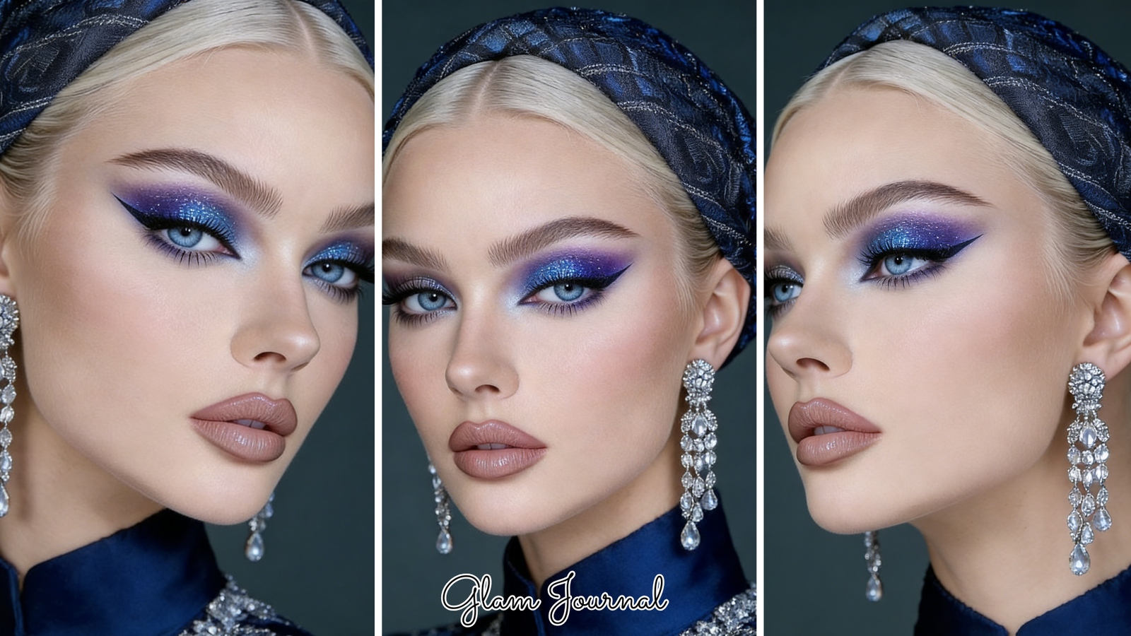 purple-blue starburst eyeshadow look