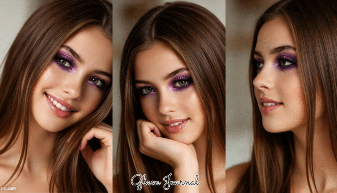 glittery purple eye makeup