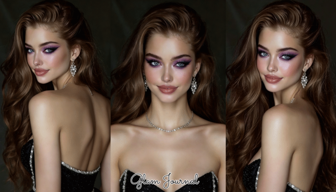 bold purple smoky cat eye makeup