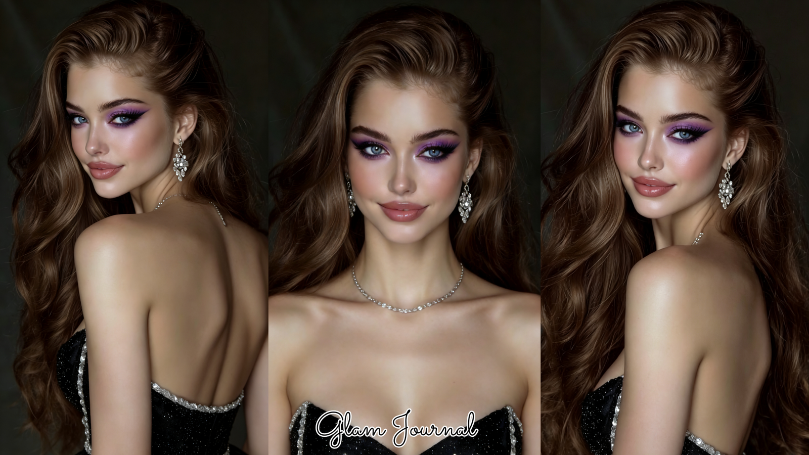 bold purple smoky cat eye makeup