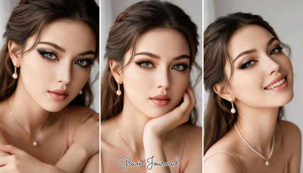 soft warm brown cat eye makeup