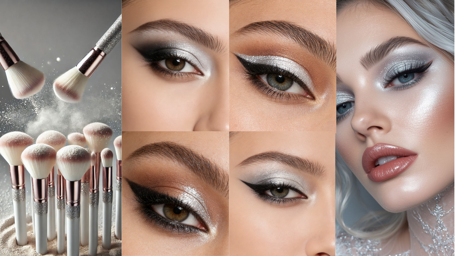 silver white eye makeup