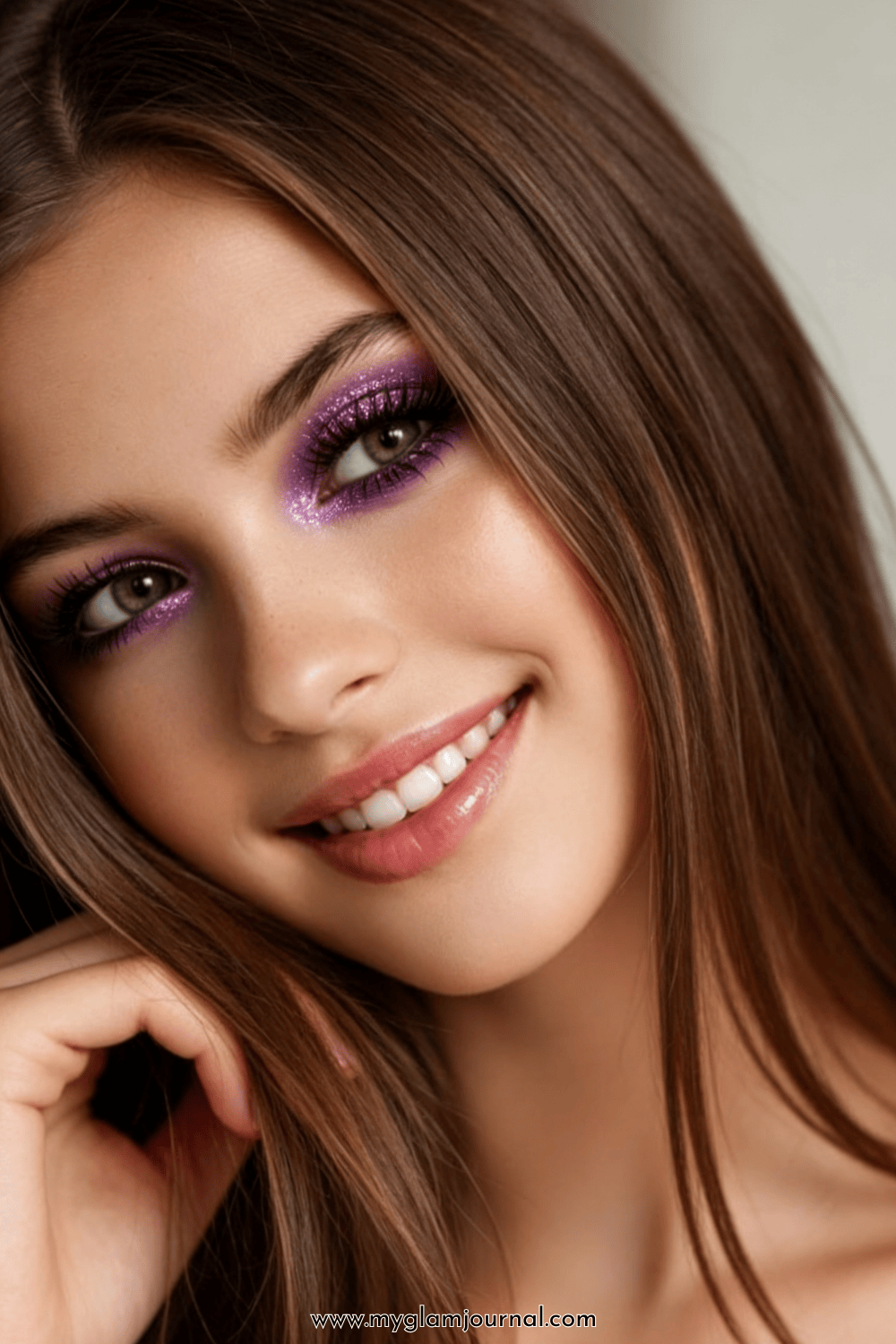 glittery purple eye makeup